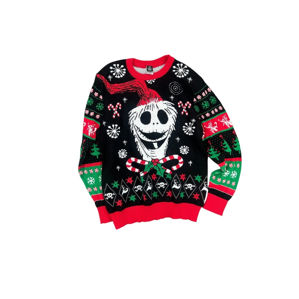 Disney Nightmare Before‎ Christmas Jack Skellington Ugly Christmas Sweater XL